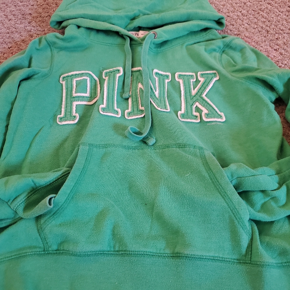 Victoria Secret Pink- green hoodie - Picture 3 of 3